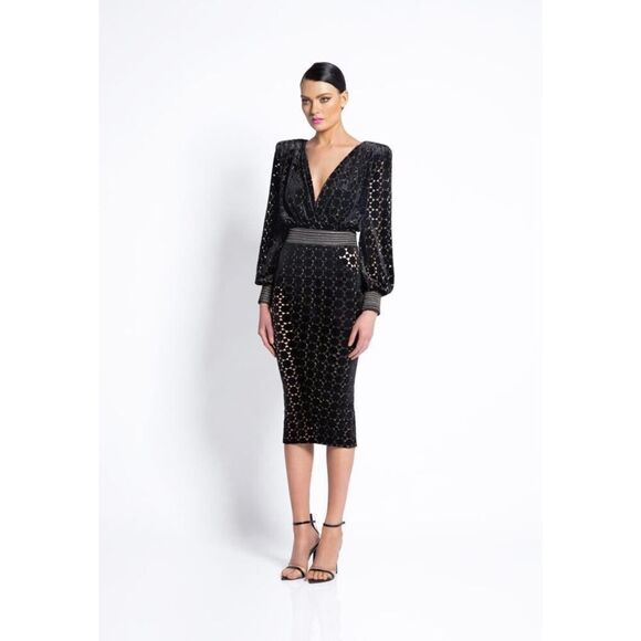 Zhivago Level Midi Dress in Black US6 - Picture 1 of 11
